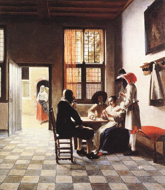 Cardplayers in a Sunlit Room sg, HOOCH, Pieter de